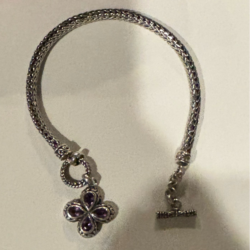 EUC - Brighton toggle bracelet with purple charm.